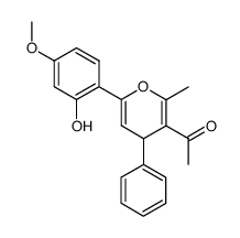 3-acetyl-2-methyl-4-phenyl-6-(2-hydroxy-4-methoxyphenyl)-4H-pyran Structure