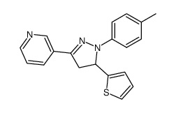 3-(5-Thiophen-2-yl-1-p-tolyl-4,5-dihydro-1H-pyrazol-3-yl)-pyridine Structure