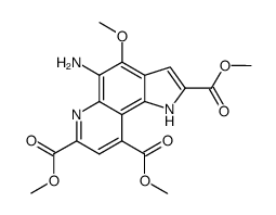 trimethyl 5-amino-4-methoxy-1H-pyrrolo(2,3-f)quinoline-2,7,9-tricarboxylate结构式