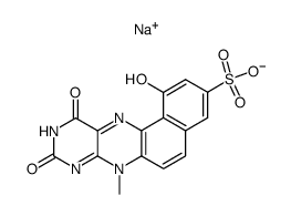 sodium 7,9,10,11-tetrahydro-1-hydroxy-7-methyl-9,11-dioxonaphto<1,2-g>pteridine-3-sulphonate结构式