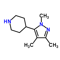 4-(1,3,4-Trimethyl-1H-pyrazol-5-yl)piperidine结构式