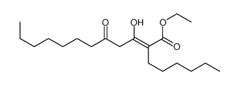 ethyl 2-hexyl-3-hydroxy-5-oxododec-2-enoate结构式