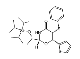 (2R,5R,6R)-2-[(S)-1-triisopropylsilyloxyethyl]-6-(thiophen-2-yl)-5-phenylthio-[1,3]oxazinan-4-one Structure