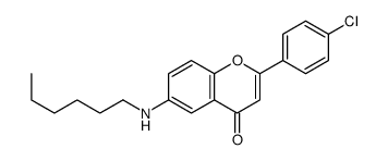 2-(4-chlorophenyl)-6-(hexylamino)chromen-4-one结构式