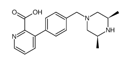 3-(4-{[(3R,5S)-3,5-dimethyl-1-piperazinyl]methyl}phenyl)-2-pyridinecarboxylic acid结构式