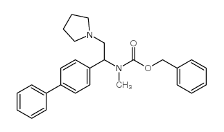 benzyl N-methyl-N-[1-(4-phenylphenyl)-2-pyrrolidin-1-ylethyl]carbamate Structure