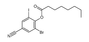 2-bromo-4-cyano-6-iodophenyl octanoate structure