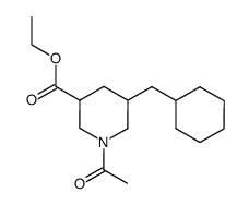 ethyl 1-acetyl-5-(cyclohexylmethyl)piperidine-3-carboxylate结构式