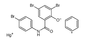 [2,4-dibromo-6-[(4-bromophenyl)carbamoyl]phenoxy]-phenylmercury结构式