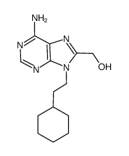 6-amino-8-hydroxymethyl-9-(2-cyclohexylethyl)purine Structure