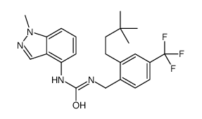 1-[[2-(3,3-dimethylbutyl)-4-(trifluoromethyl)phenyl]methyl]-3-(1-methylindazol-4-yl)urea Structure