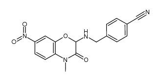 4-{[(3,4-dihydro-4-methyl-7-nitro-3-oxo-2H-1,4-benzoxazin-2-yl)amino]methyl}benzonitrile Structure