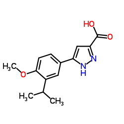 5-(3-Isopropyl-4-methoxyphenyl)-1H-pyrazole-3-carboxylic acid结构式