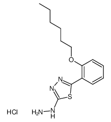 [5-(2-Hexyloxy-phenyl)-[1,3,4]thiadiazol-2-yl]-hydrazine; hydrochloride Structure