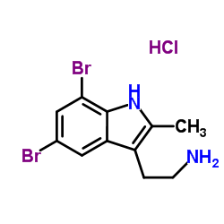 2-(5,7-Dibromo-2-methyl-1H-indol-3-yl)ethanamine hydrochloride (1:1) Structure