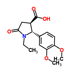 (2R,3R)-2-(3,4-DIMETHOXY-PHENYL)-1-ETHYL-5-OXO-PYRROLIDINE-3-CARBOXYLIC ACID structure