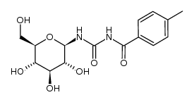 N-(4-methylbenzoyl)-N'-β-D-glucopyranosylurea结构式