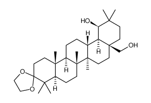 3,3-[1,2-ethanediylbis(oxy)]-olean-19(β),28-diol结构式