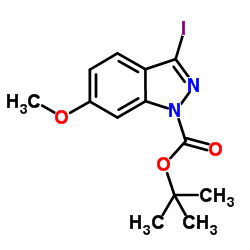 N-Boc-3-iodo-6-Methoxy-1H-indazole结构式