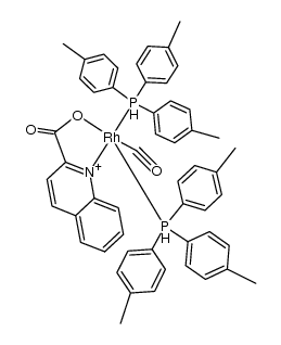 (2-quinaldinate)(carbonyl)(P(4-CH3-C5H4)3)2rhodium(I) Structure