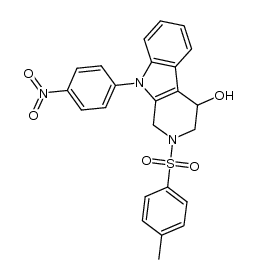 9-(4'-nitrophenyl)-2-tosyl-1,2,3,4-tetrahydro-9H-pyrido[3,4-b]indol-4-ol结构式