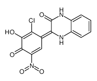 3-(2-chloro-3-hydroxy-5-nitro-4-oxocyclohexa-2,5-dien-1-ylidene)-1,4-dihydroquinoxalin-2-one Structure