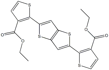 diethyl 2,2'-(thieno[3,2-b]thiophene-2,5-diyl)bis(thiophene-3-carboxylate)结构式