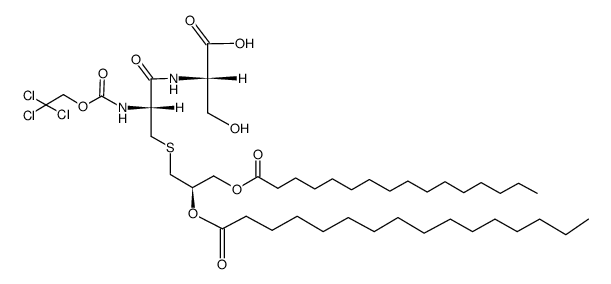 S-<2,3-Bis(palmitoyloxy)-(2R)-propyl>-N-2,2,2-trichloroethoxycarbonyl-(R)-cysteinyl-(S)-serine结构式