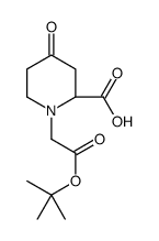 (S)-1-tert-Butoxycarbonylmethyl-4-oxo-piperidine-2-carboxylic acid结构式