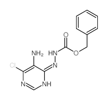 Hydrazinecarboxylicacid, 2-(5-amino-6-chloro-4-pyrimidinyl)-, phenylmethyl ester结构式