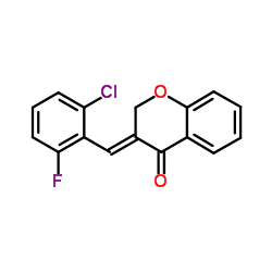 3-[(E)-(2-CHLORO-6-FLUOROPHENYL)METHYLIDENE]-2,3-DIHYDRO-4H-CHROMEN-4-ONE结构式