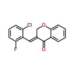 3-[(E)-(2-CHLORO-6-FLUOROPHENYL)METHYLIDENE]-2,3-DIHYDRO-4H-CHROMEN-4-ONE structure