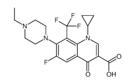 3-Quinolinecarboxylic acid, 1-cyclopropyl-7-(4-ethyl-1-piperazinyl)-6-fluoro-1,4-dihydro-4-oxo-8-(trifluoromethyl)- structure