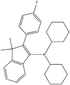 dicyclohexyl[2-(4-fluorophenyl)-1,1-dimethyl-1H-inden-3-yl]Phosphine Structure