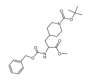 1-Boc-4-(2-cbz-氨基-2-甲氧基羰基乙基)哌啶结构式