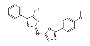 2-[[5-(4-methoxyphenyl)-1,3,4-oxadiazol-2-yl]amino]-5-phenyl-1,3-thiazol-4-one结构式