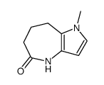 1-methyl-4,6,7,8-tetrahydro-1H-pyrrolo[3,2-b]azepin-5-one结构式