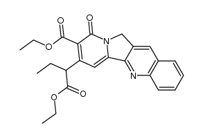 ethyl 7-(1-ethoxy-1-oxobutan-2-yl)-9-oxo-9,11-dihydroindolizino[1,2-b]quinoline-8-carboxylate结构式