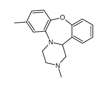 1,3,4,14b-tetrahydro-2,7-dimethyl-2H-dibenzo[b,f]pyrazino[1,2-d][1,4]oxazepine structure