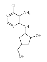 Cyclopentanemethanol,3-[(5-amino-6-chloro-4-pyrimidinyl)amino]-4-hydroxy-, stereoisomer picture