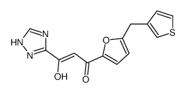 3-hydroxy-1-[5-(thiophen-3-ylmethyl)furan-2-yl]-3-(1H-1,2,4-triazol-5-yl)prop-2-en-1-one Structure