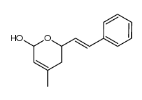 (E)-4-methyl-6-styryl-5,6-dihydro-2H-pyran-2-ol Structure