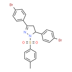 3,5-bis(4-bromophenyl)-1-tosyl-4,5-dihydro-1H-pyrazole结构式