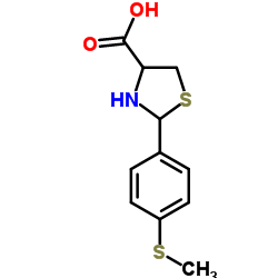 2-[4-(Methylsulfanyl)phenyl]-1,3-thiazolidine-4-carboxylic acid结构式