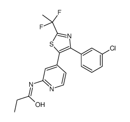 N-[4-[4-(3-chlorophenyl)-2-(1,1-difluoroethyl)-1,3-thiazol-5-yl]pyridin-2-yl]propanamide Structure
