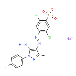 sodium 4-[[5-amino-1-(4-chlorophenyl)-3-methyl-1H-pyrazol-4-yl]azo]-2,5-dichlorobenzenesulphonate结构式