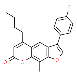 5-butyl-3-(4-fluorophenyl)-9-methylfuro[3,2-g]chromen-7-one结构式