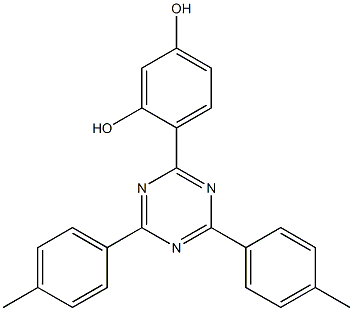 2-(2,4-dihydroxyphenyl)-4,6-bis(4-methylphenyl)-1,3,5-triazine Structure