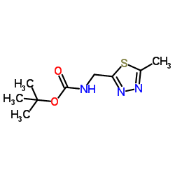 2-Methyl-2-propanyl [(5-methyl-1,3,4-thiadiazol-2-yl)methyl]carbamate结构式