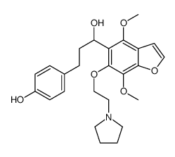 4-[3-[4,7-dimethoxy-6-(2-pyrrolidin-1-ylethoxy)-1-benzofuran-5-yl]-3-hydroxypropyl]phenol结构式
